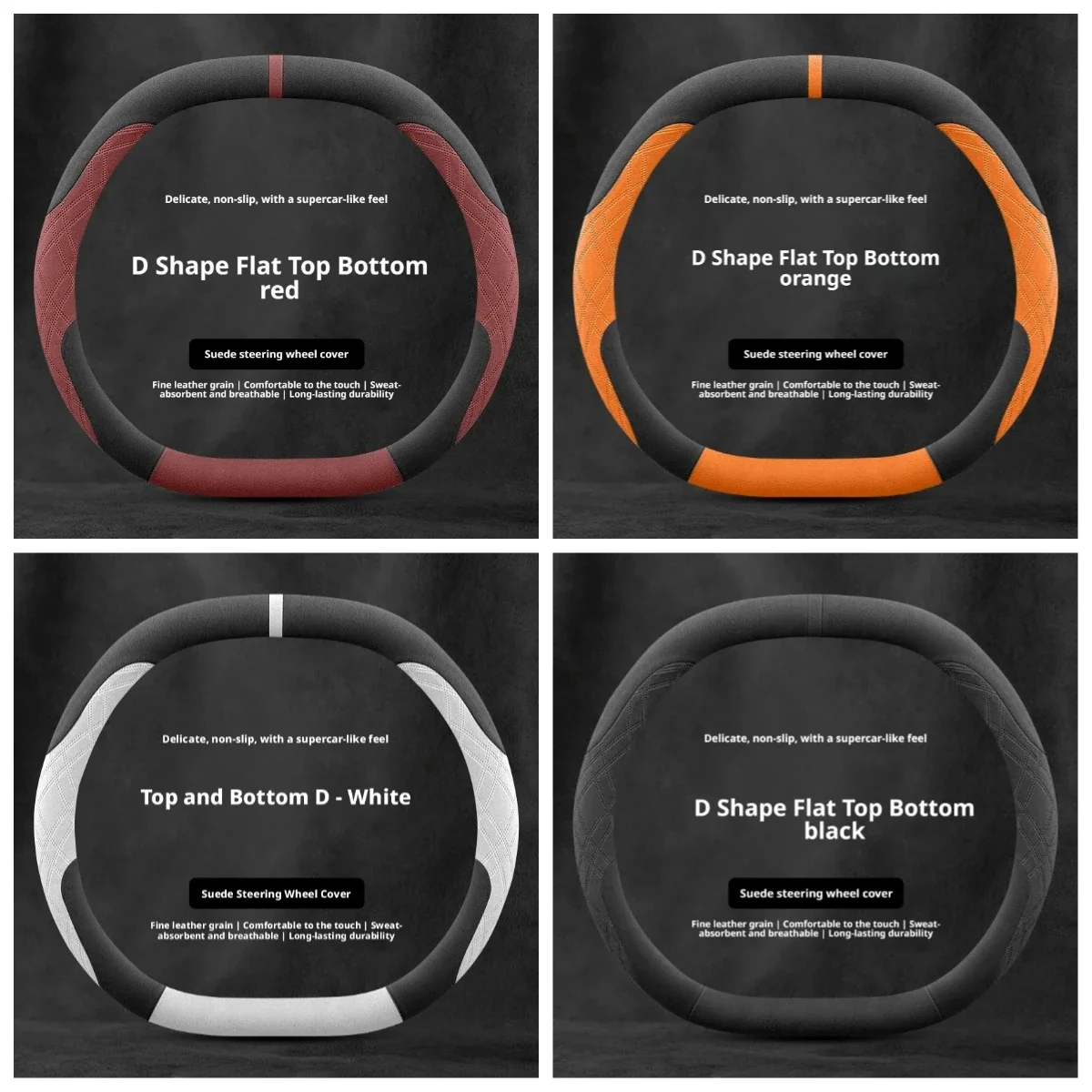 Suede Breathable Car Steering  - Car Steering Wheel Cover Anti Slip Breathable recension och pris