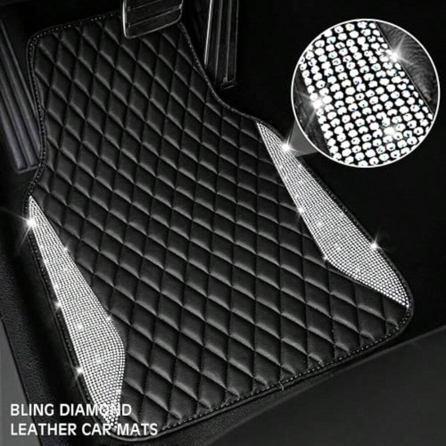 Leather Car Mats Shining Diamo - Car Floor Mats Universal Waterproof Leather recension och pris